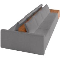 Sofá Ilha Modular Para Sala 392cm Com Puff Dublin K01 Bouclê Cinza Sintético Caramelo - Lyam Decor