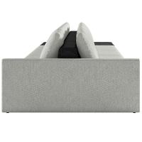 Sofá Ilha Modular Para Sala 392cm Com Puff Dublin K01 Linho Cinza E Sintético Preto - Lyam Decor - 2