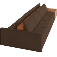 Sofá Ilha Modular Para Sala 392cm Com Puff Dublin K01 Veludo Marrom Sintético Caramelo - Lyam Decor