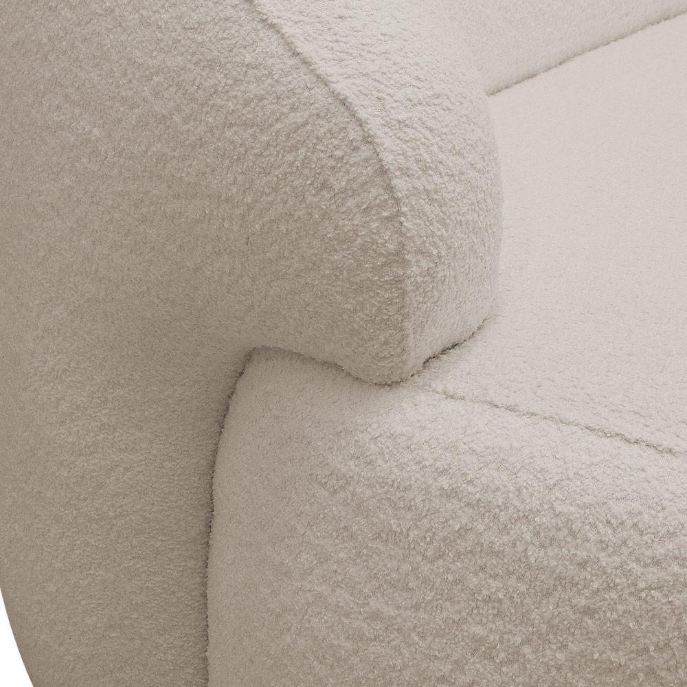 Sofá 2 Lugares Curvo Orgânico Para Sala Living 150cm Barolo L06 Bouclê Bege - Lyam Decor - 2