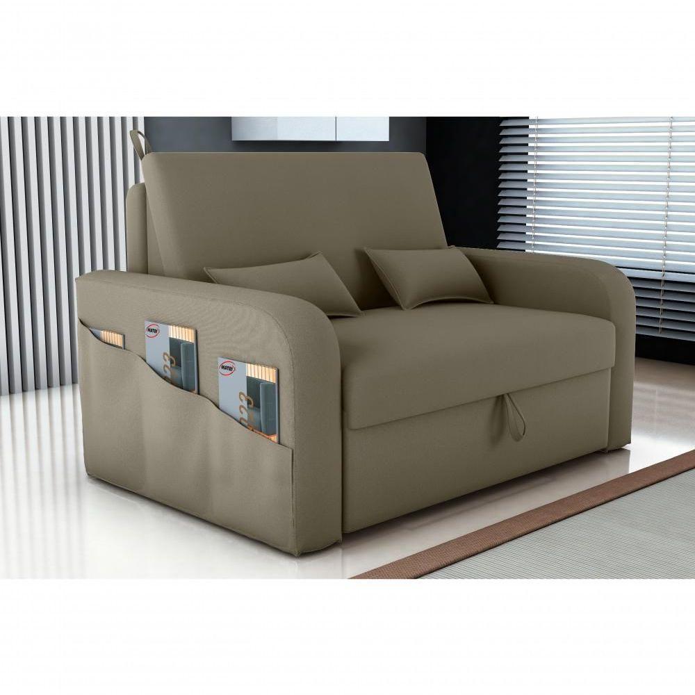 Sofá Cama 2 Lugares Com Bau 1,40 Mts Day Matrix Capuccino - 2