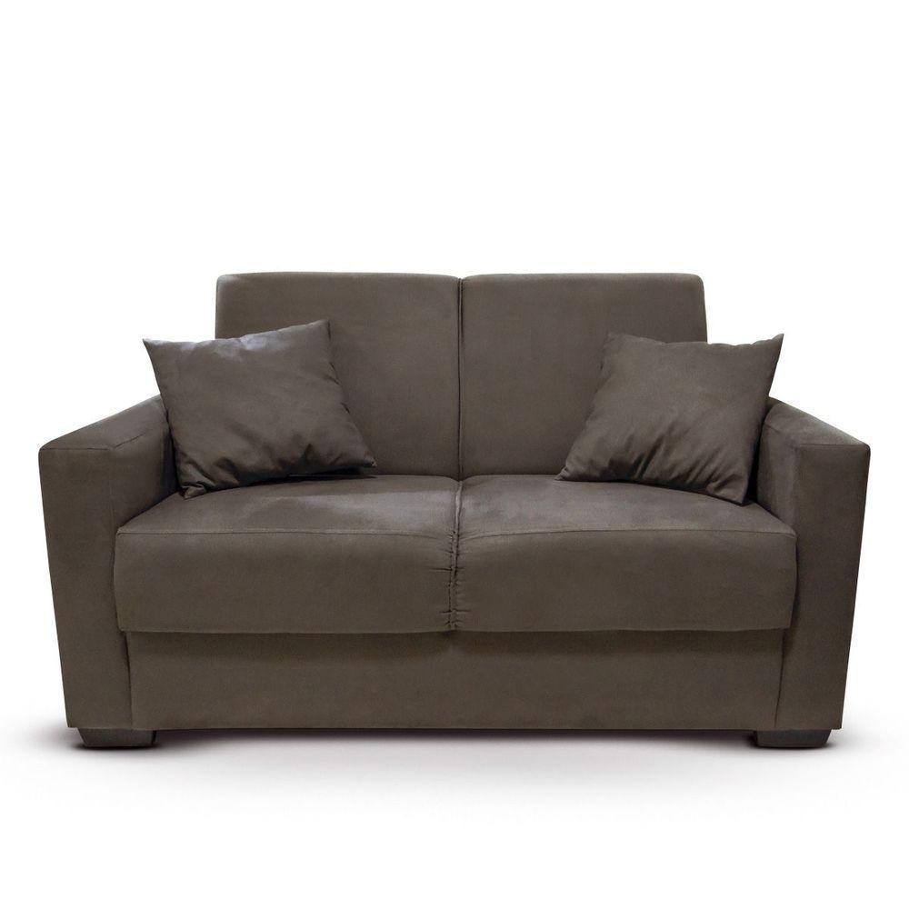 Sofá 2 Lugares Sala De Estar Recepção Suede Cecilia Marrom Escuro - 5