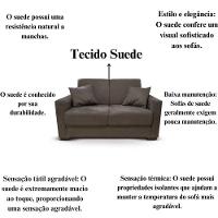 Sofá 2 Lugares Sala De Estar Recepção Suede Cecilia Marrom Escuro - 2