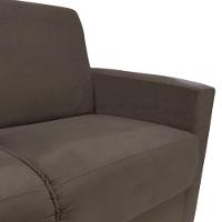 Sofá 2 Lugares Sala De Estar Recepção Suede Cecilia Marrom Escuro