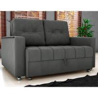 Sofá Cama Para Sala De Estar Cross Veludo Maserati Chumbo - 1