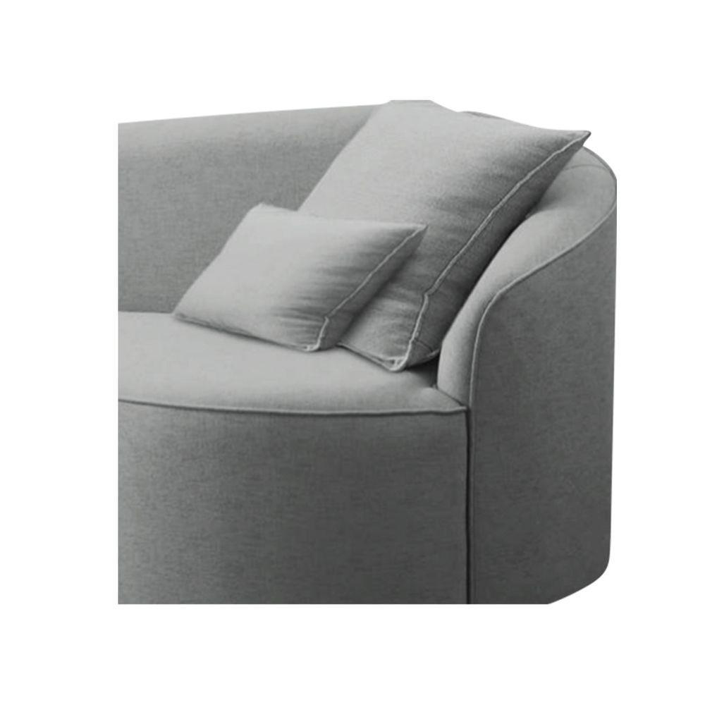 Divã Recamier Curvo Sala De Estar Recepção Inglaterra 200cm Lado Esquerdo Bouclé - Doce Sonho Móveis Cor Cinza - 4