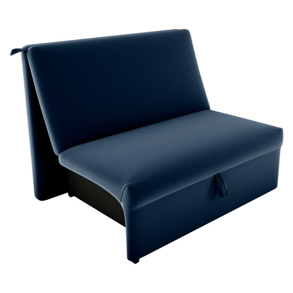 Sofá Cama 2 Lugares Ivan Veludo Azul - 2