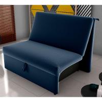 Sofá Cama 2 Lugares Ivan Veludo Azul - 1