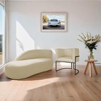 Kit Divã Luna 160cm Lado Esquerdo E 01 Poltrona Base De Ferro Preto Suede Cor Bege - 8