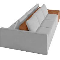 Sofá Ilha Modular Para Sala 342cm Com Puff Dublin K01 Veludo Cinza Sintético Caramelo - Lyam Decor