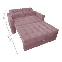 Sofá Cama Para Sala De Estar Cross Veludo Turkey Rosa - 3