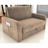 Sofá Cama Com Baú 2 Lugares Numey Suede Bege - 1