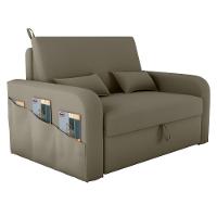 Sofá Cama 2 Lugares Com Baú Bannow Veludo Cappuccino - 2