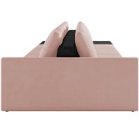 Sofá Ilha Modular Para Sala 432cm Com Puff Dublin K01 Veludo Rosê E Sintético Preto - Lyam Decor - 2