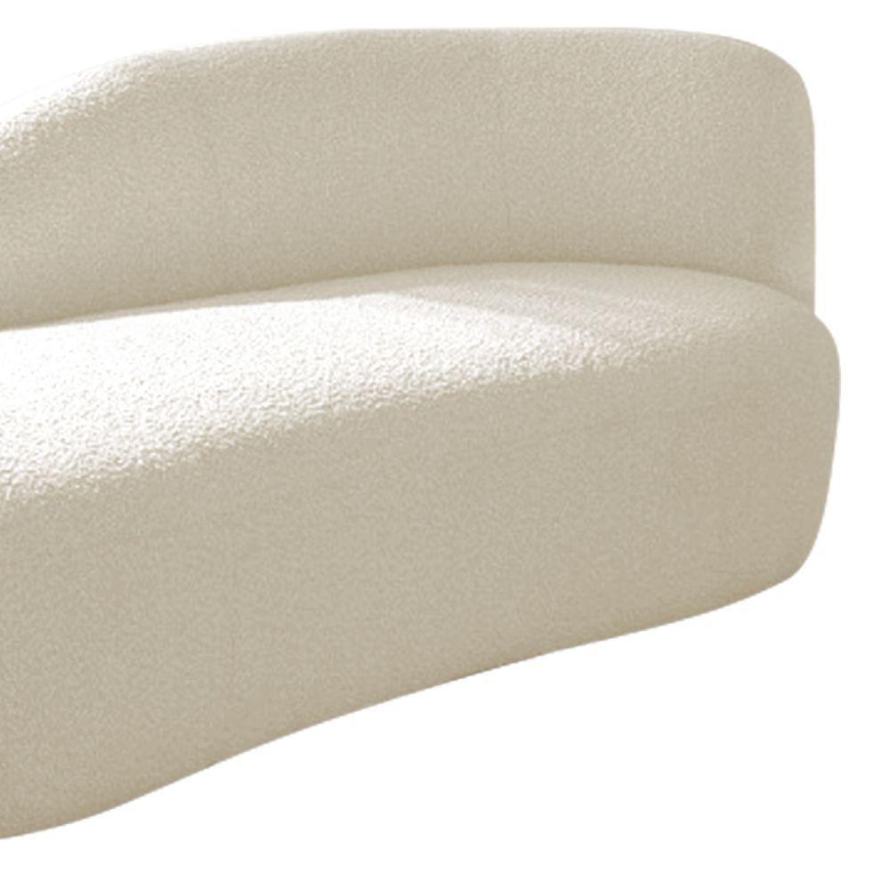 Divã Recamier Curvo Luna 140cm Lado Esquerdo Linho - Doce Sonho Móveis Cor Bege - 4