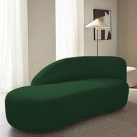 Divã Recamier Curvo Luna 185cm Lado Esquerdo Suede - Doce Sonho Móveis Cor Verde - 6