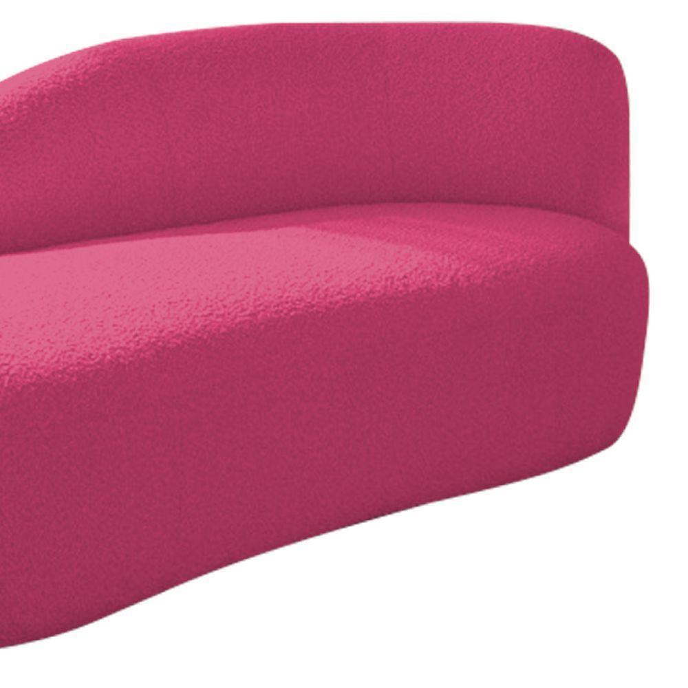 Divã Recamier Curvo Luna 160cm Lado Esquerdo Suede - Doce Sonho Móveis Cor Pink - 4