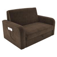 Sofá Cama Com Baú 2 Lugares Numey Veludo Marrom - 3