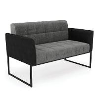 Sofá Namoradeira 2 Lugares Base Industrial Preto Elisa Preto-linho Grafite A26 D03 - D'rossi - 1