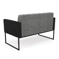 Sofá Namoradeira 2 Lugares Base Industrial Preto Elisa Preto-linho Grafite A26 D03 - D'rossi - 3