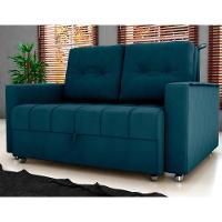 Sofá Cama Para Sala De Estar Remy Veludo Maserati Azul - 1