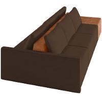 Sofá Ilha Modular Para Sala 312cm Com Puff Dublin K01 Veludo Marrom Sintético Caramelo - Lyam Decor