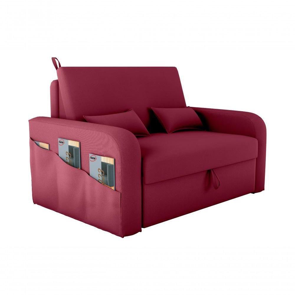 Sofá Cama 2 Lugares Com Bau 1,40 Mts Day Matrix Vinho - 1