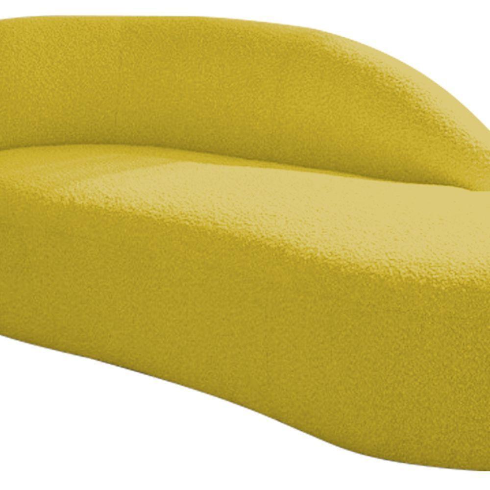 Kit Divã Luna 140cm Lado Direito E 01 Poltrona Base De Ferro Preto Suede Cor Amarelo - 9