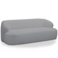 Sofá 3 Lugares Curvo Orgânico Para Sala Living 180cm Barolo L06 Bouclê Cinza Escuro - Lyam Decor - 1