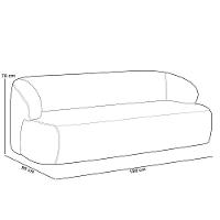 Sofá 3 Lugares Curvo Orgânico Para Sala Living 180cm Barolo L06 Bouclê Cinza Escuro - Lyam Decor - 2