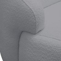 Sofá 3 Lugares Curvo Orgânico Para Sala Living 180cm Barolo L06 Bouclê Cinza Escuro - Lyam Decor - 5