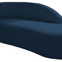 Kit Divã Luna 185cm Lado Direito E 01 Poltrona Base De Ferro Preto Suede Cor Azul Marinho - 6