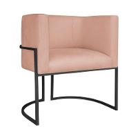 Kit Divã Luna 140cm Lado Esquerdo E 02 Poltronas Base De Ferro Preto Suede Cor Rosê - 2