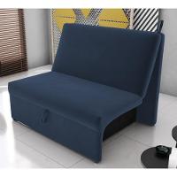 Sofá Cama 2 Lugares Ivan Suede Azul - 1