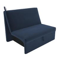 Sofá Cama 2 Lugares Ivan Suede Azul - 2