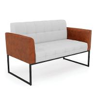 Sofá Namoradeira E 2 Poltronas Base Industrial Preto Elisa Nozes-linho Cinza A05 D03 - D'rossi - 6