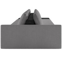 Sofá Ilha Modular Para Sala 392cm Com Puff Dublin K01 Bouclê Cinza E Sintético Preto - Lyam Decor - 2