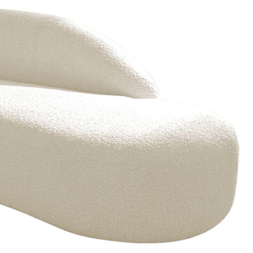 Divã Recamier Curvo Luna 160cm Lado Direito Linho - Doce Sonho Móveis Cor Bege - 4