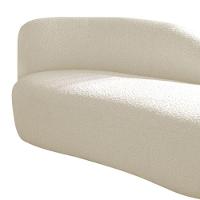 Divã Recamier Curvo Luna 160cm Lado Direito Linho - Doce Sonho Móveis Cor Bege - 3