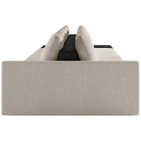 Sofá Ilha Modular Para Sala 392cm Com Puff Dublin K01 Bouclê Creme E Sintético Preto - Lyam Decor - 2