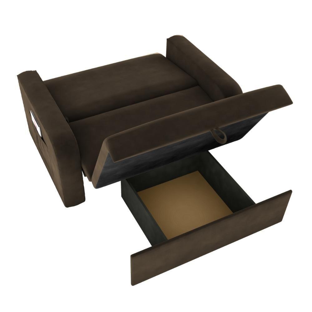 Sofá Cama Com Baú 2 Lugares Numey Suede Cappuccino - 3