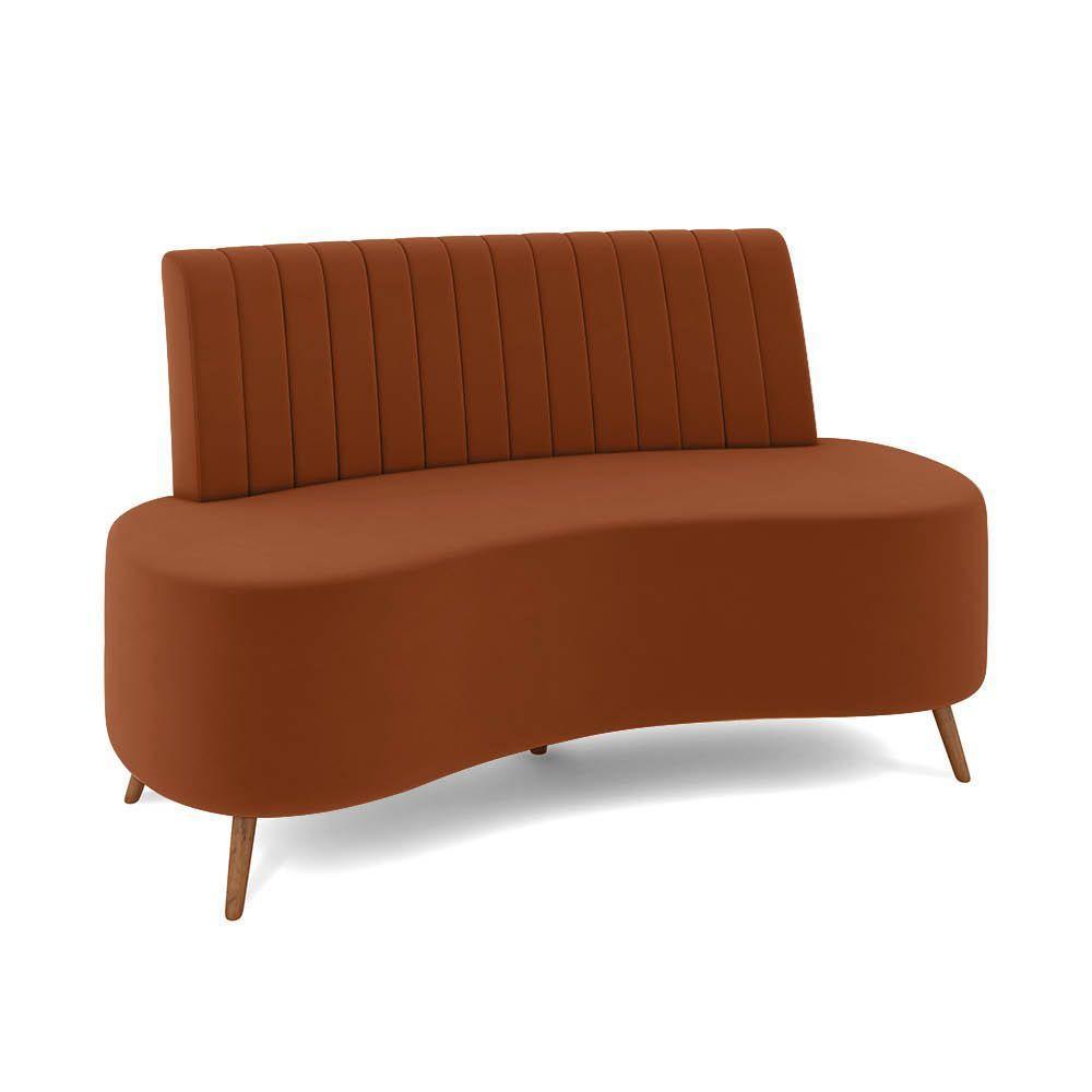 Sofá 2 Lugares Living 160cm Pé Palito Maraú Veludo K01 - D'rossi Cor Terra - 1