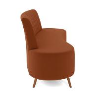 Sofá 2 Lugares Living 160cm Pé Palito Maraú Veludo K01 - D'rossi Cor Terra - 3