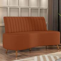 Sofá 2 Lugares Living 160cm Pé Palito Maraú Veludo K01 - D'rossi Cor Terra - 6