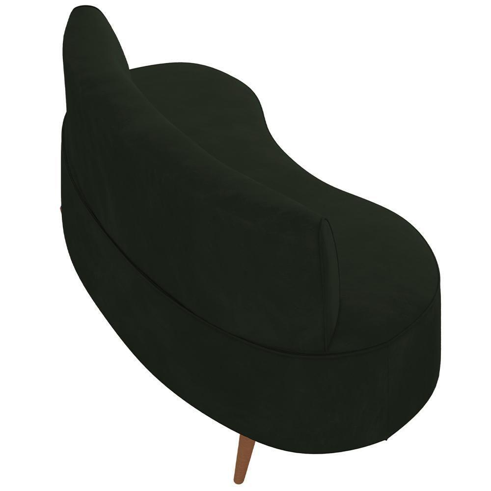 Sofá Chaise Living 2 Lugares 160cm Para Sala Istambul K01 Veludo Verde - Lyam Decor - 4