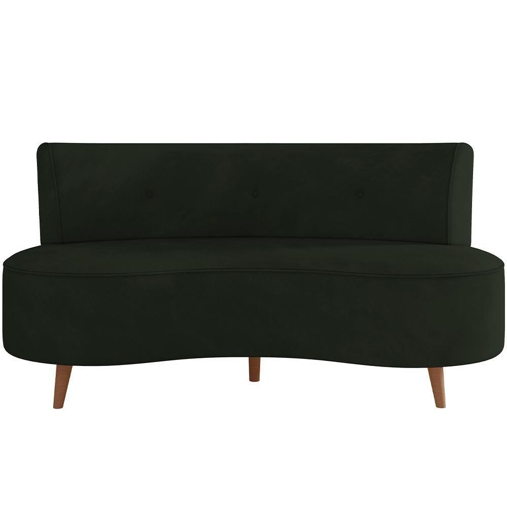 Sofá Chaise Living 2 Lugares 160cm Para Sala Istambul K01 Veludo Verde - Lyam Decor - 5