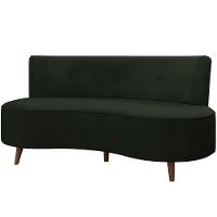 Sofá Chaise Living 2 Lugares 160cm Para Sala Istambul K01 Veludo Verde - Lyam Decor - 1