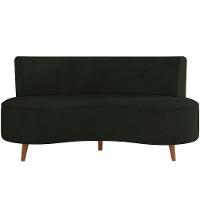Sofá Chaise Living 2 Lugares 160cm Para Sala Istambul K01 Veludo Verde - Lyam Decor - 5