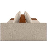 Sofá Ilha Modular Para Sala 312cm Com Puff Dublin K01 Linho Bege Sintético Caramelo - Lyam Decor - 2
