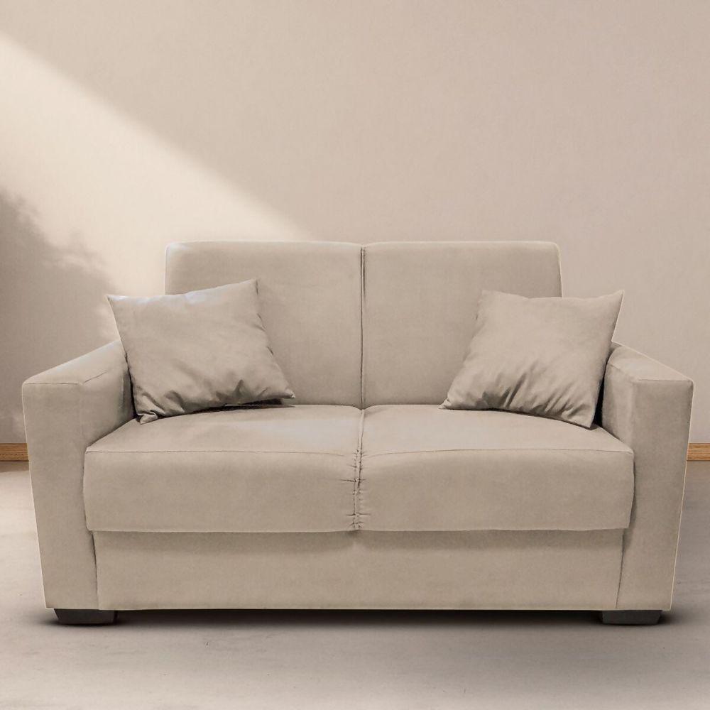 Sofá 2 Lugares Sala De Estar Recepção Suede Vitória Bege Claro - 5